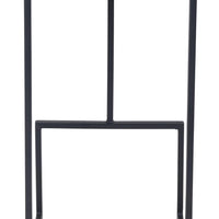 Black Modern Geo Waffle Seat Backless Barstool