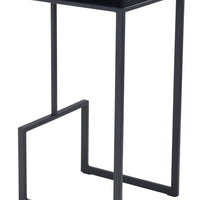 Black Modern Geo Waffle Seat Backless Barstool