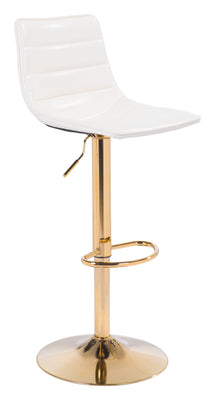 Prima Bar Chair White & Gold