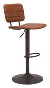 Modern Vintage Look Brown Faux Leather Adjustable Bar Chair