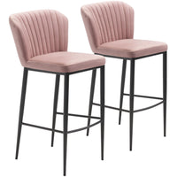 Set of Two Pale Pink Sea Shell Bar Chairs