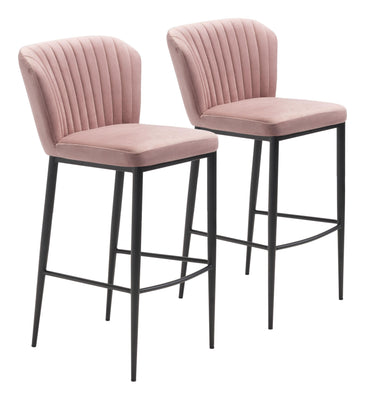 Set of Two Pale Pink Sea Shell Bar Chairs