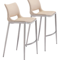 Ace Bar Chair (Set of 2) Light Pink &amp; Silver