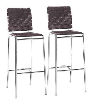 Criss Cross Bar Chair (Set of 2) Espresso