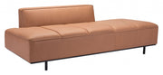 79" Camel Brown Faux Leather And Black Modular Sofa