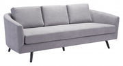 79" Gray Velvet And Black Curved Back Standard Sofa