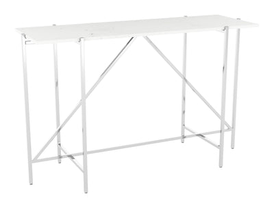 Titan Marble Console Table White & Silver