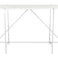 Titan Marble Console Table White &amp; Silver