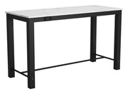 Dawson Faux Marble Bar Table White &amp; Matte Black