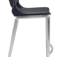 Ace Counter Chair (Set of 2) Black &amp; Silver