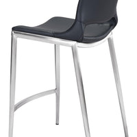 Ace Counter Chair (Set of 2) Black &amp; Silver