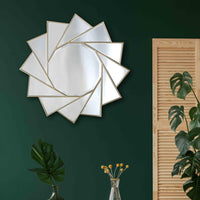 Gold Trimmed Pinwheel Wall Mirror