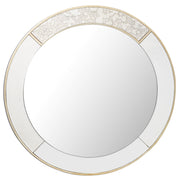 Gold Accented Round Mirror