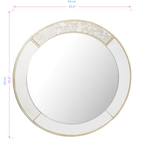 Gold Accented Round Mirror