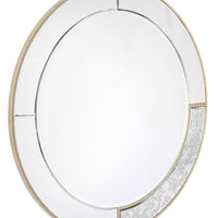 Gold Accented Round Mirror