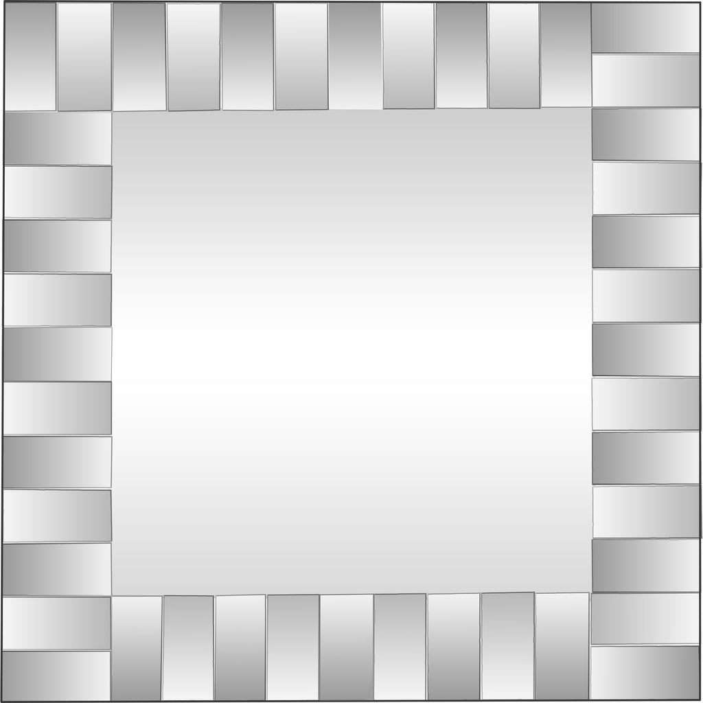 Offset Mirrored Paneled Framed Mirror