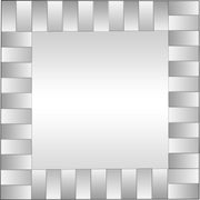Offset Mirrored Paneled Framed Mirror