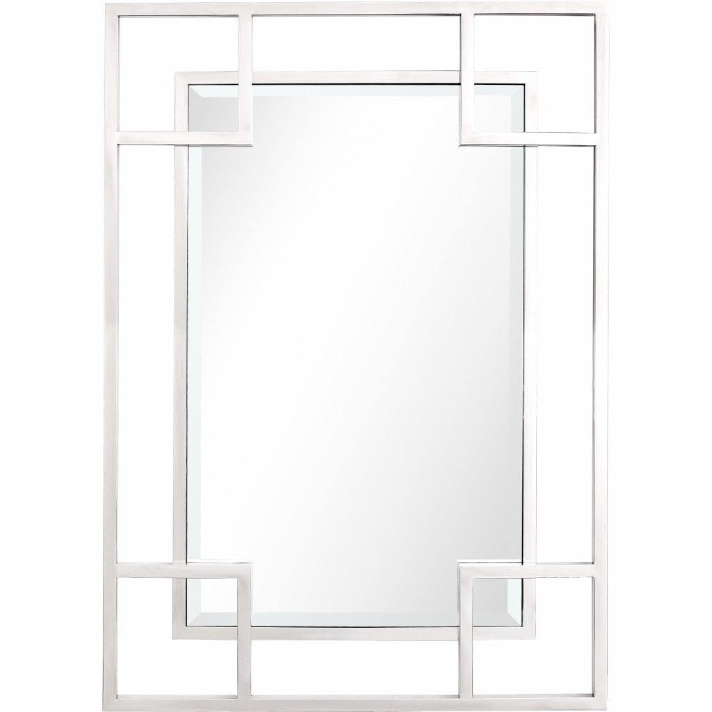 42" Painted Rectangle Accent Mirror Wall Mounted With Metal Frame