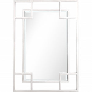 42" Painted Rectangle Accent Mirror Wall Mounted With Metal Frame