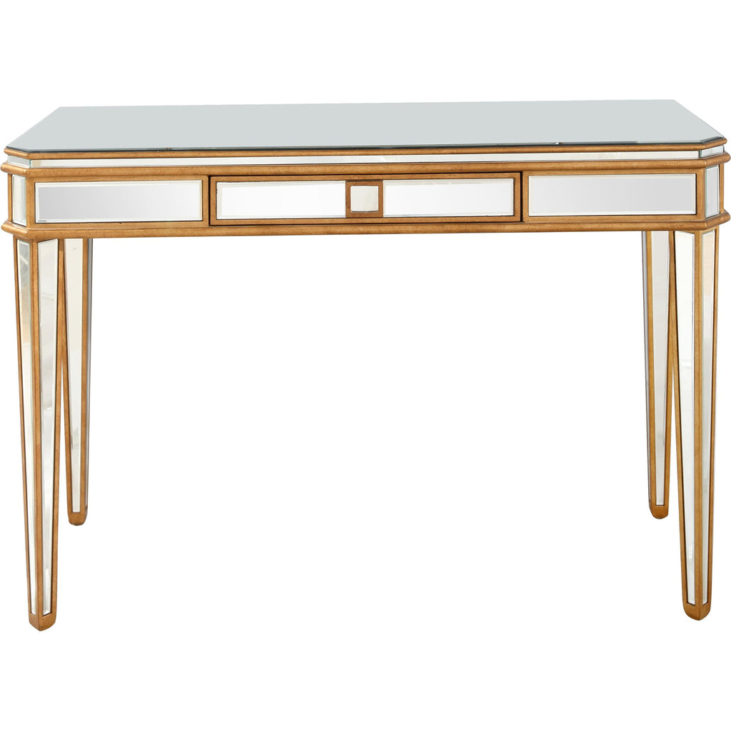 Antiqued Gold Finish Console Table