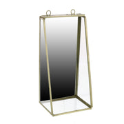 Petite Gold Metal Vanity Mirror with Shelf