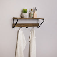 Minimalist Wood and Metal Wall Hooks