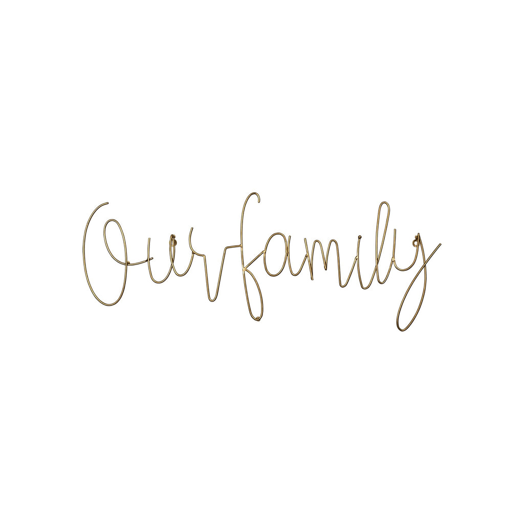 Minimalist Gold Metal Our Family Wall Sign