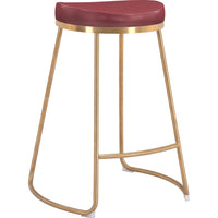 Bree Counter Stool (Set of 2) Burgundy &amp; Gold