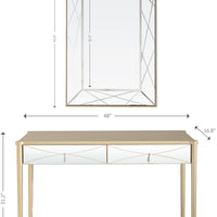 Champagne Finish Mirror and Console Table