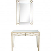 Champagne Finish Mirror and Console Table