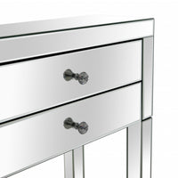 Silver Four Drawer Console Table