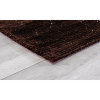 2’ x 8’ Dark Brown Modern Shimmery Runner Rug