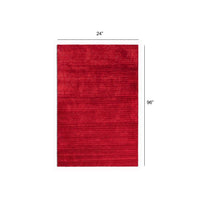 2’ x 8’ Red Modern Shimmery Runner Rug