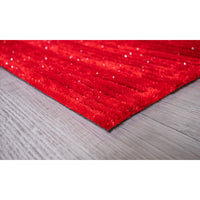 2’ x 8’ Red Modern Shimmery Runner Rug