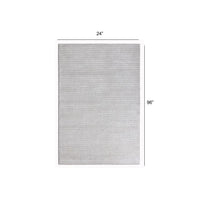 2’ x 8’ White Modern Shimmery Runner Rug