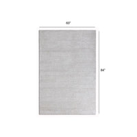 5’ x 7’ White Modern Shimmery Area Rug