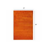 2’ x 8’ Orange Modern Shimmery Runner Rug