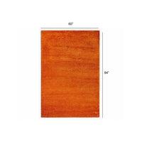 5’ x 7’ Orange Modern Shimmery Area Rug