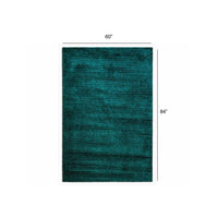 5’ x 7’ Teal Modern Shimmery Area Rug