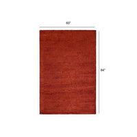 5’ x 7’ Flame Red Modern Shimmery Area Rug