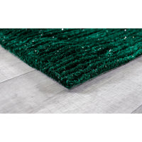 2’ x 8’ Green Modern Shimmery Runner Rug