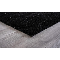 2’ x 8’ Black and Silver Sparkly Runner Rug
