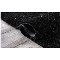 2’ x 8’ Black and Silver Sparkly Runner Rug