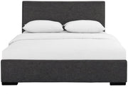 Grey Upholstered Twin Platform Bed