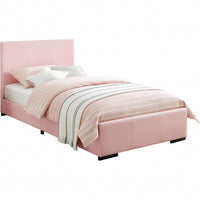 Pink Upholstered Twin Platform Bed