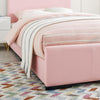 Pink Upholstered Twin Platform Bed