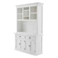 Classic White Buffet Hutch Unit with 2 Adjustable Shelves