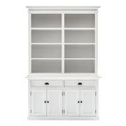 Classic White Buffet Hutch Unit with 8 Shelves