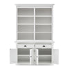 Classic White Buffet Hutch Unit with 8 Shelves