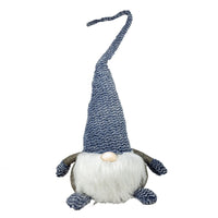 Blue and White Gnome with Long Twisted Hat